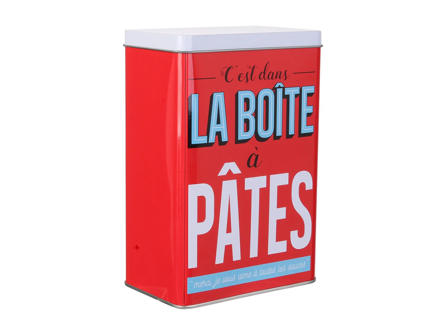 Petite boîte métal LA BOITE A Pâtes rouge