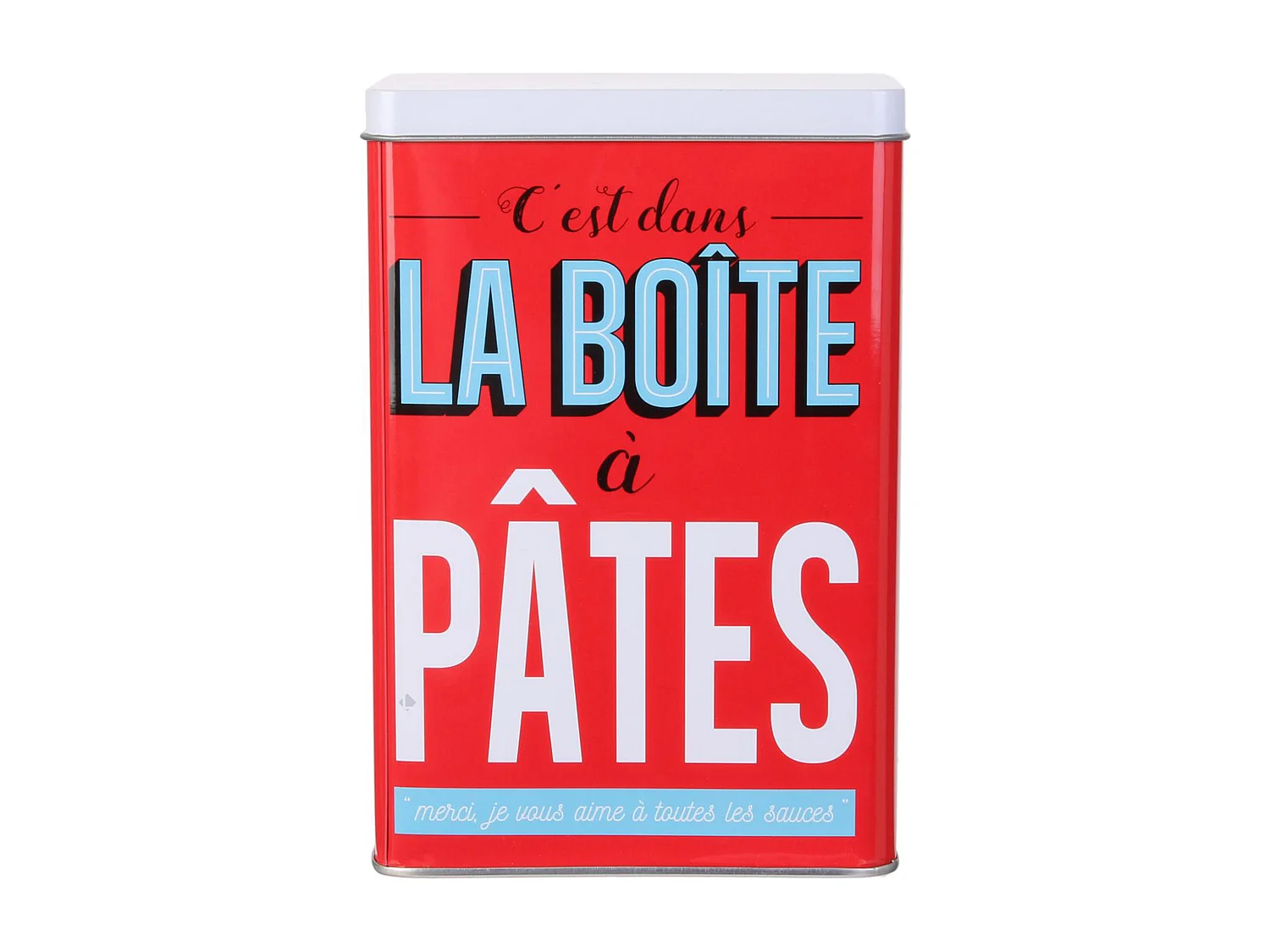 Petite boîte métal LA BOITE A Pâtes rouge