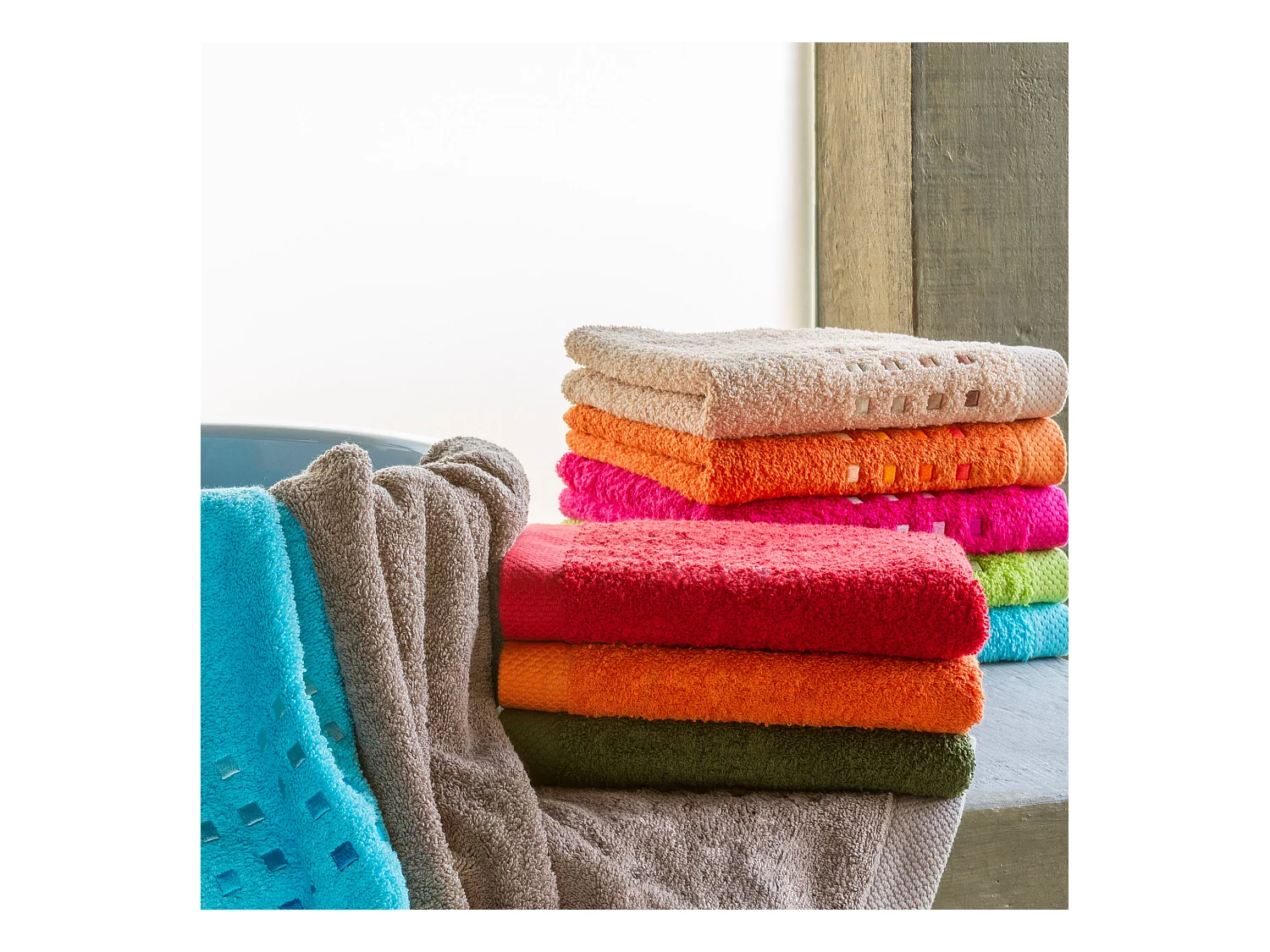 Drap de bain 100x150 cm coton 550 g/m2 PURE PRIMAVERA bleu Marine