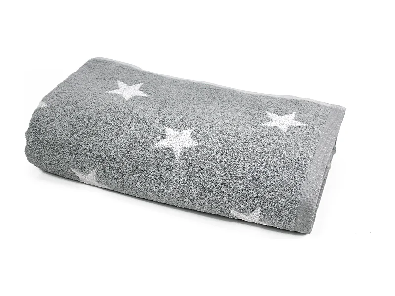 Drap de bain 85x200 cm coton 480 g/m2 STARS Gris