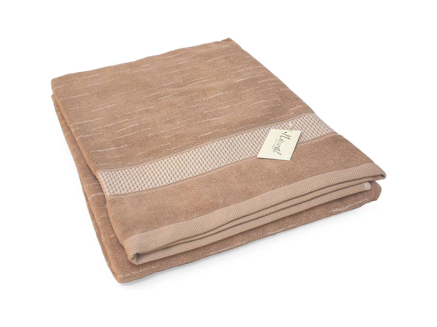 Drap de bain 100x150 cm FICUS Marron 500 g/m2 pur coton biologique