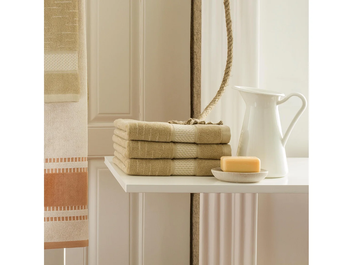 Drap de bain 100x150 cm FICUS Marron 500 g/m2 pur coton biologique