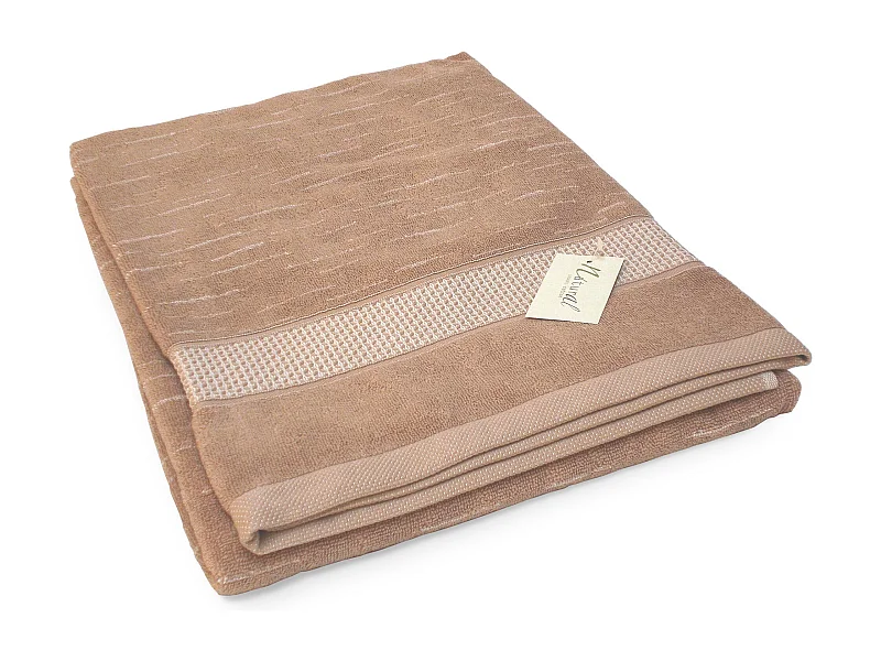 Drap de bain 100x150 cm FICUS Marron 500 g/m2 pur coton biologique
