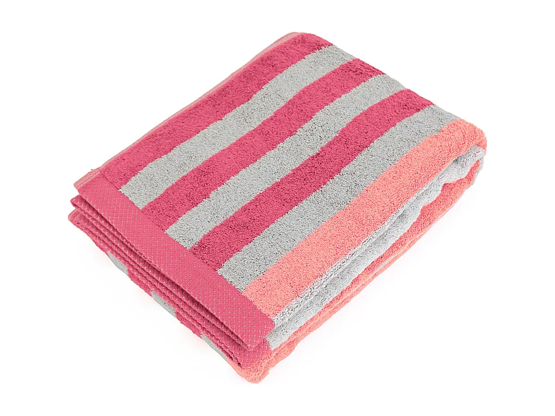 Drap de bain 100x150 cm PURE STRIPES rose bonbon