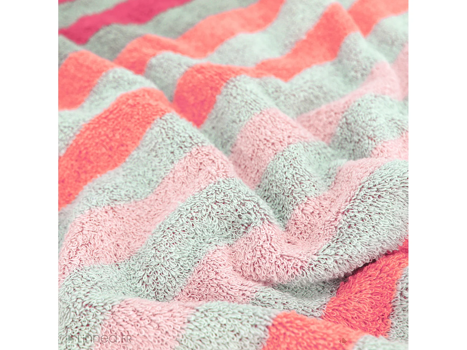 Drap de bain 100x150 cm PURE STRIPES rose bonbon