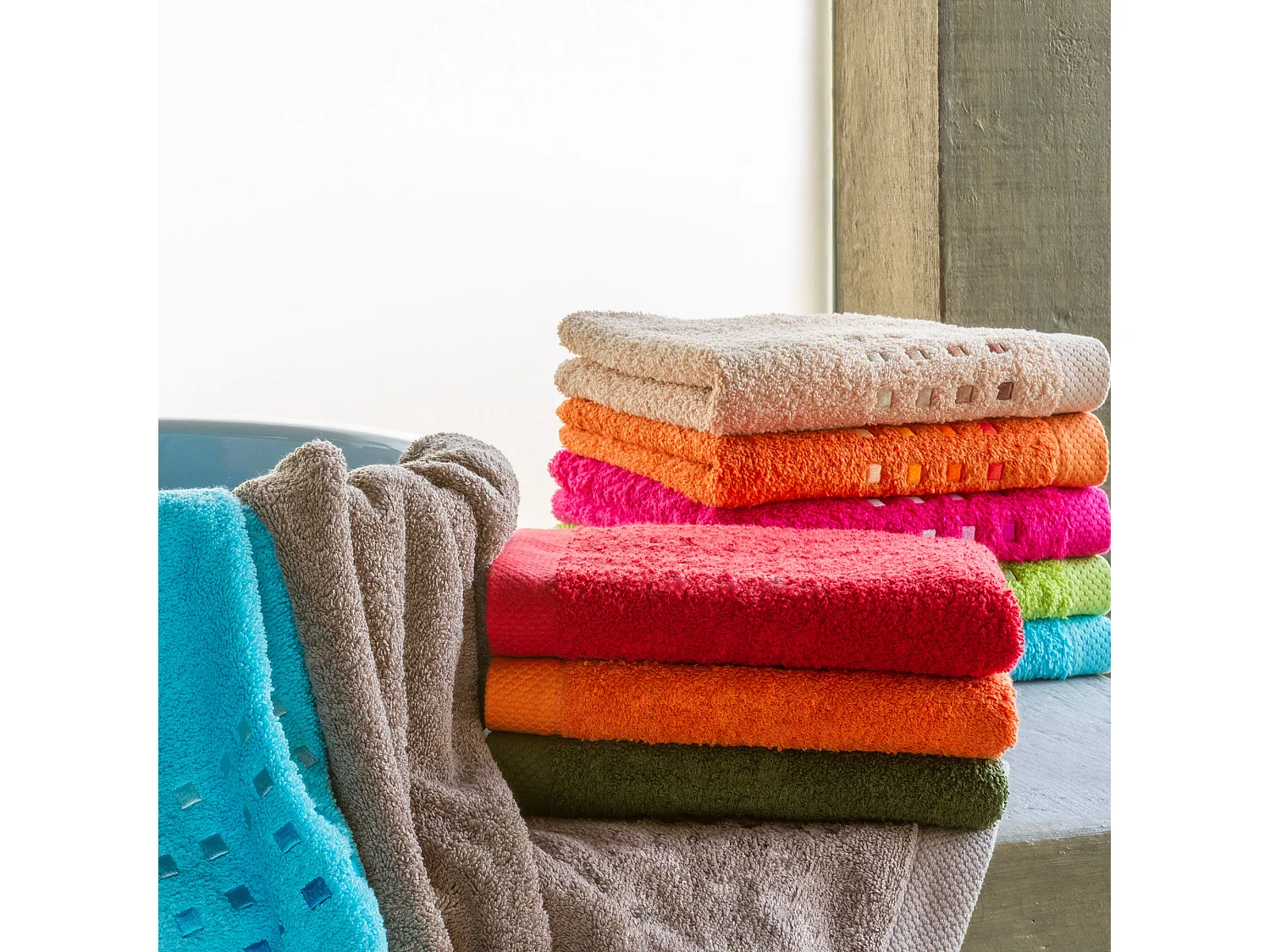 Drap de bain 100x150 cm coton 550 g/m2 PURE PRIMAVERA Orange Butane