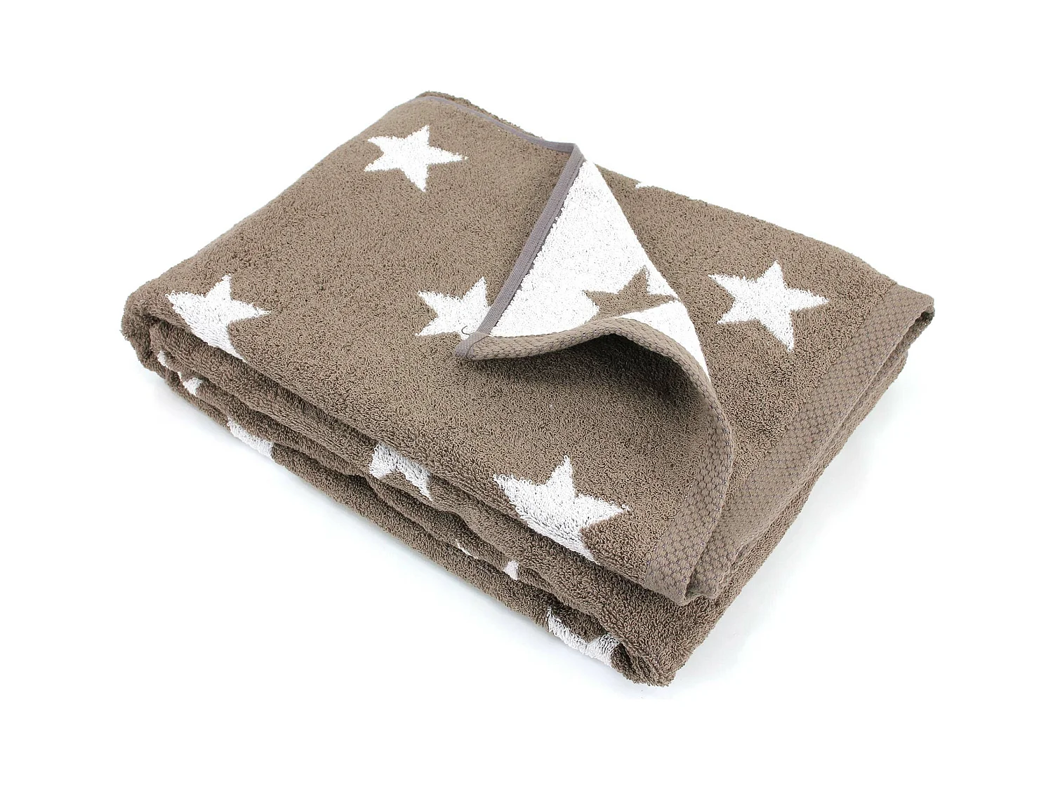 Drap de bain 100x150 cm coton 480 g/m2 STARS Marron