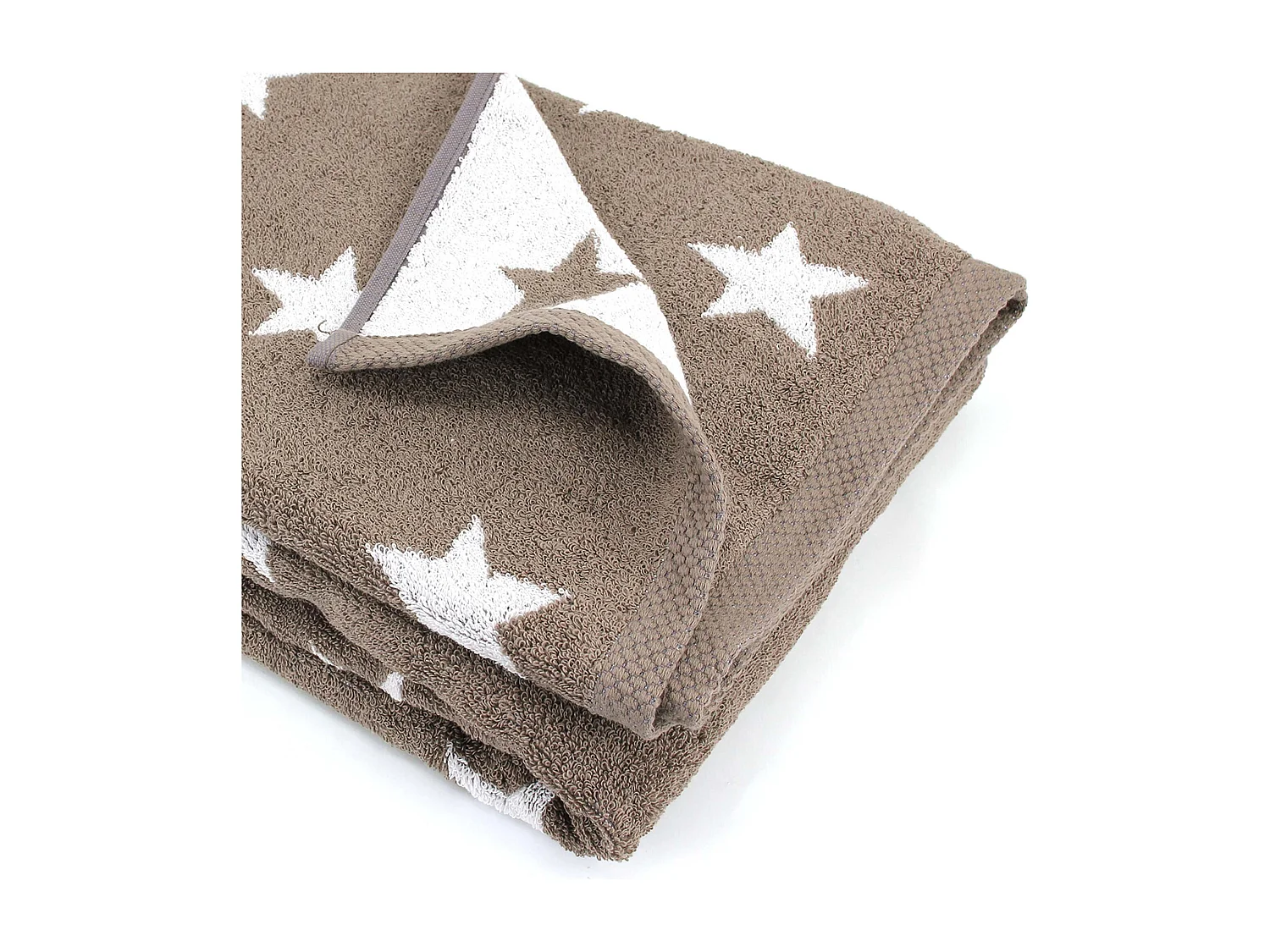 Drap de bain 100x150 cm coton 480 g/m2 STARS Marron