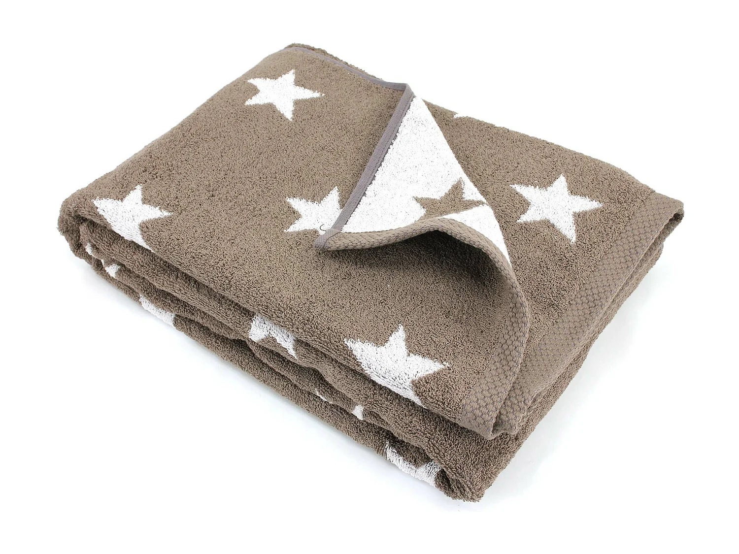 Drap de bain 100x150 cm coton 480 g/m2 STARS Marron