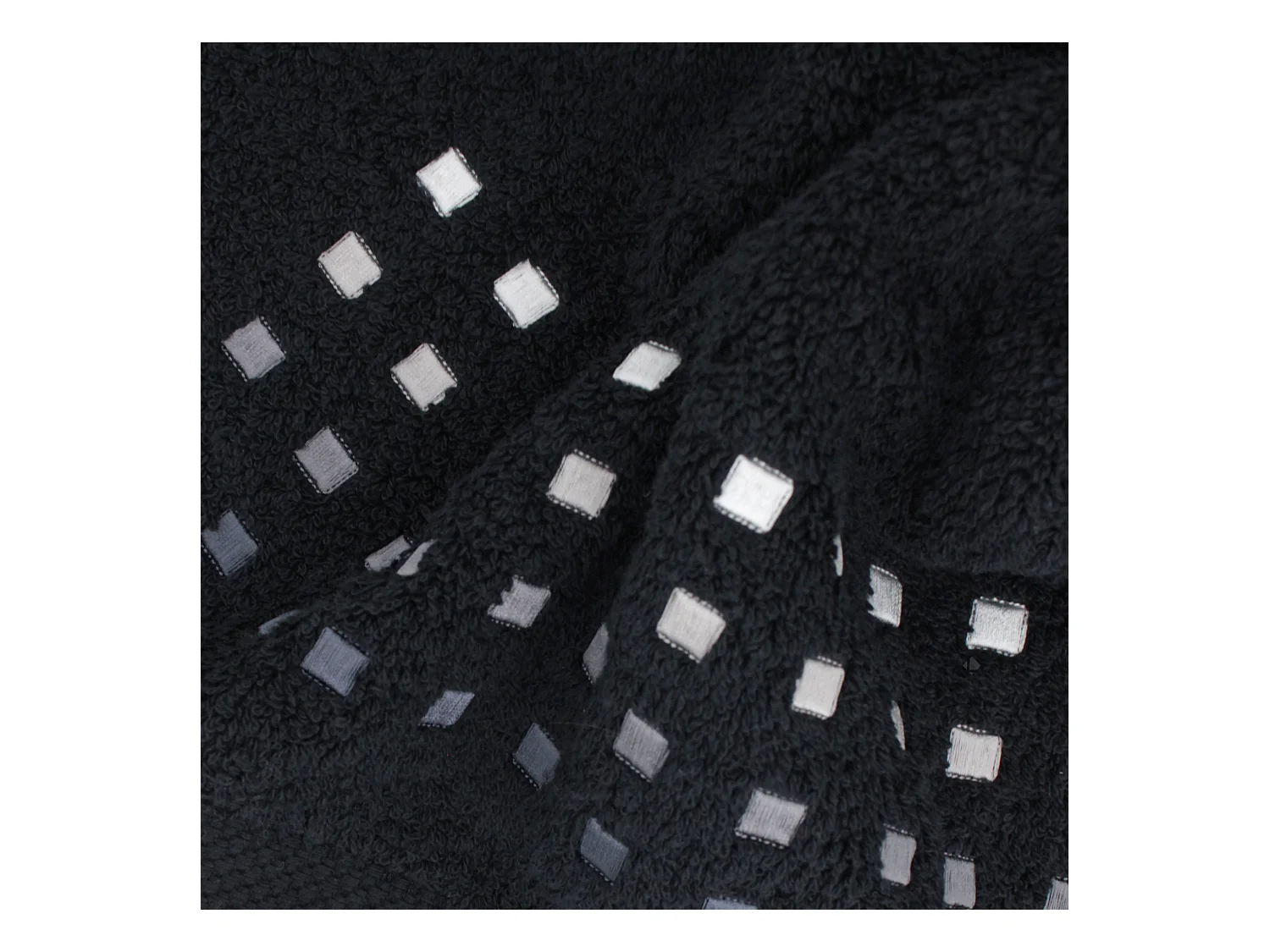 Drap de bain 100x150 cm PURE SQUARES Noir 550 g/m2