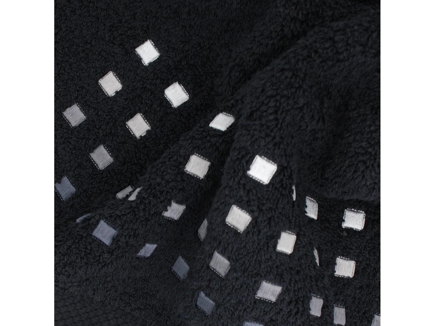 Drap de bain 100x150 cm PURE SQUARES Noir 550 g/m2