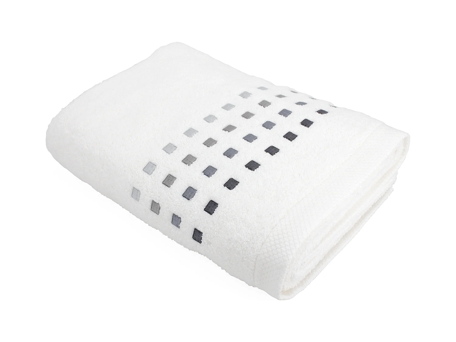 Drap de bain 100x150 cm PURE SQUARES Blanc 550 g/m2