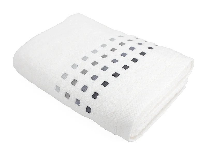 Drap de bain 100x150 cm PURE SQUARES Blanc 550 g/m2
