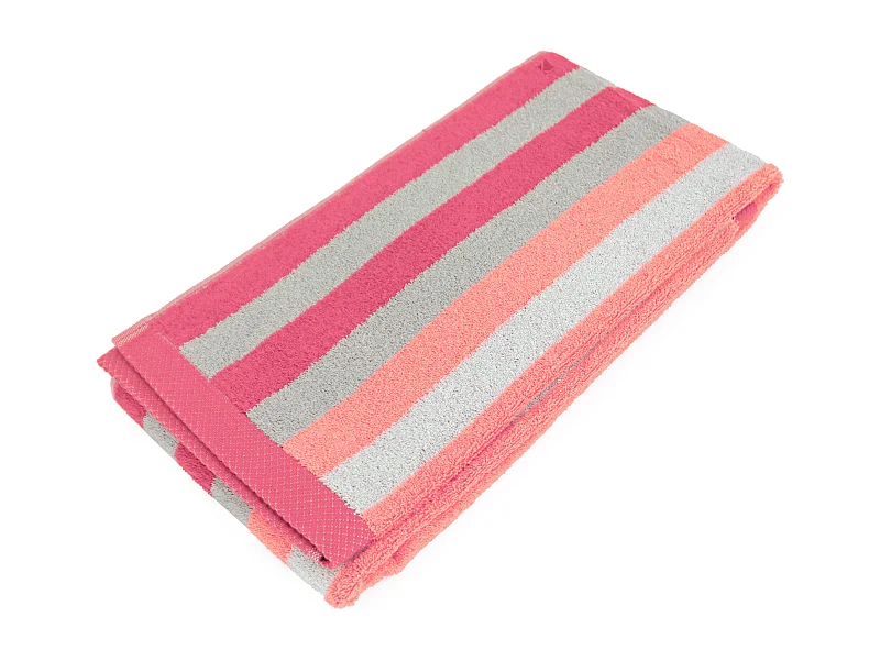 Drap de douche 70x140 cm PURE STRIPES rose bonbon
