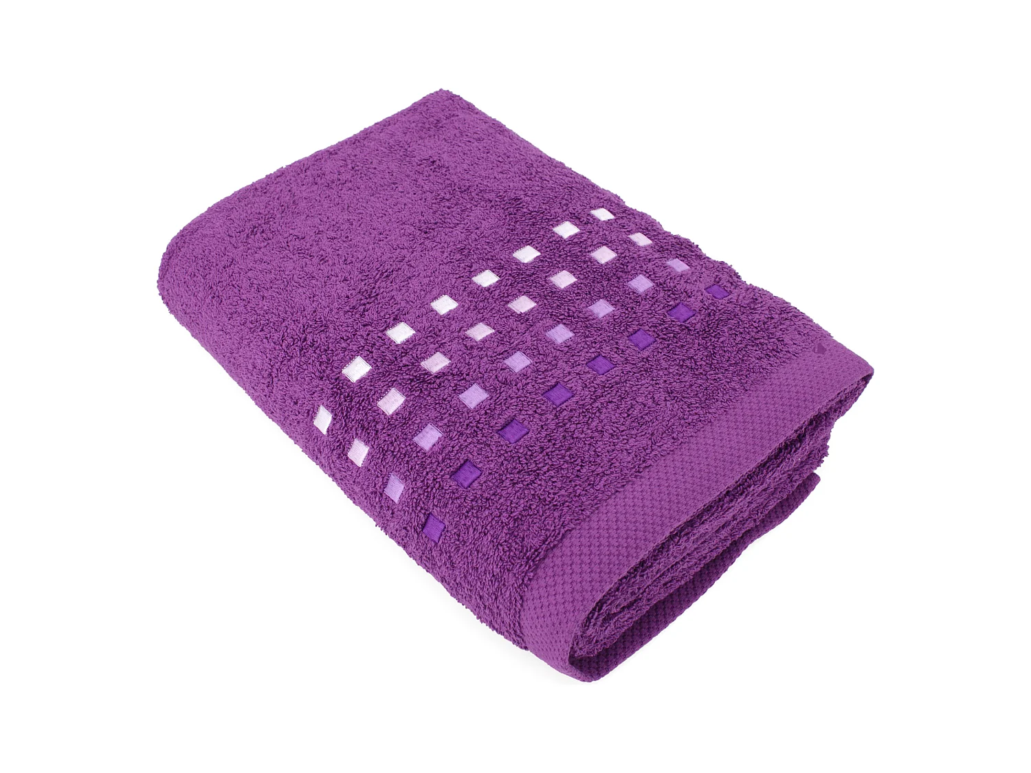 Drap de bain 100x150 cm PURE SQUARES Violet 550 g/m2