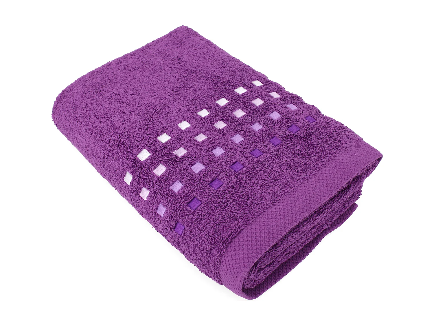 Drap de bain 100x150 cm PURE SQUARES Violet 550 g/m2