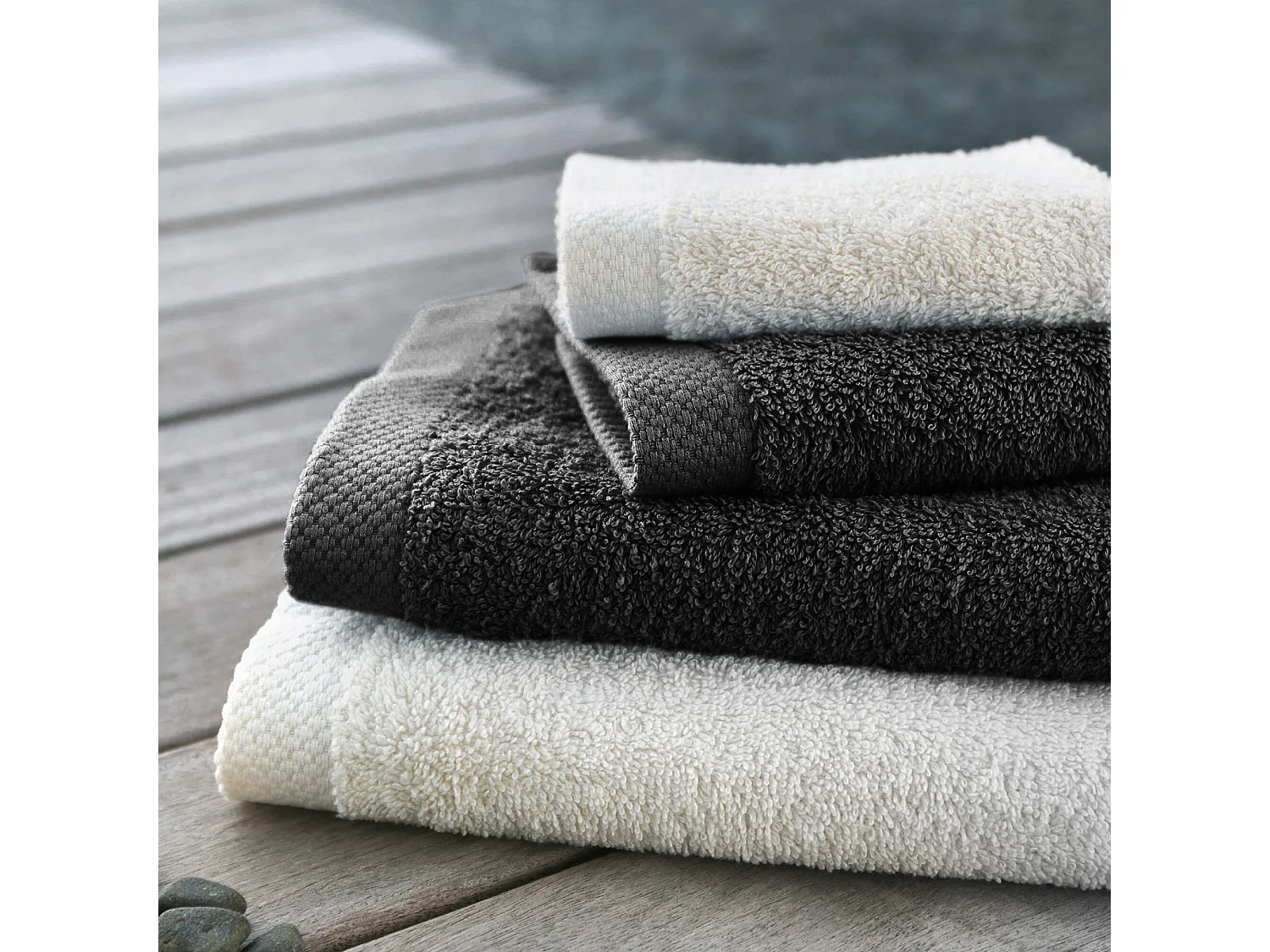 Drap de bain 100x150 cm PURE Noir 550 g/m2