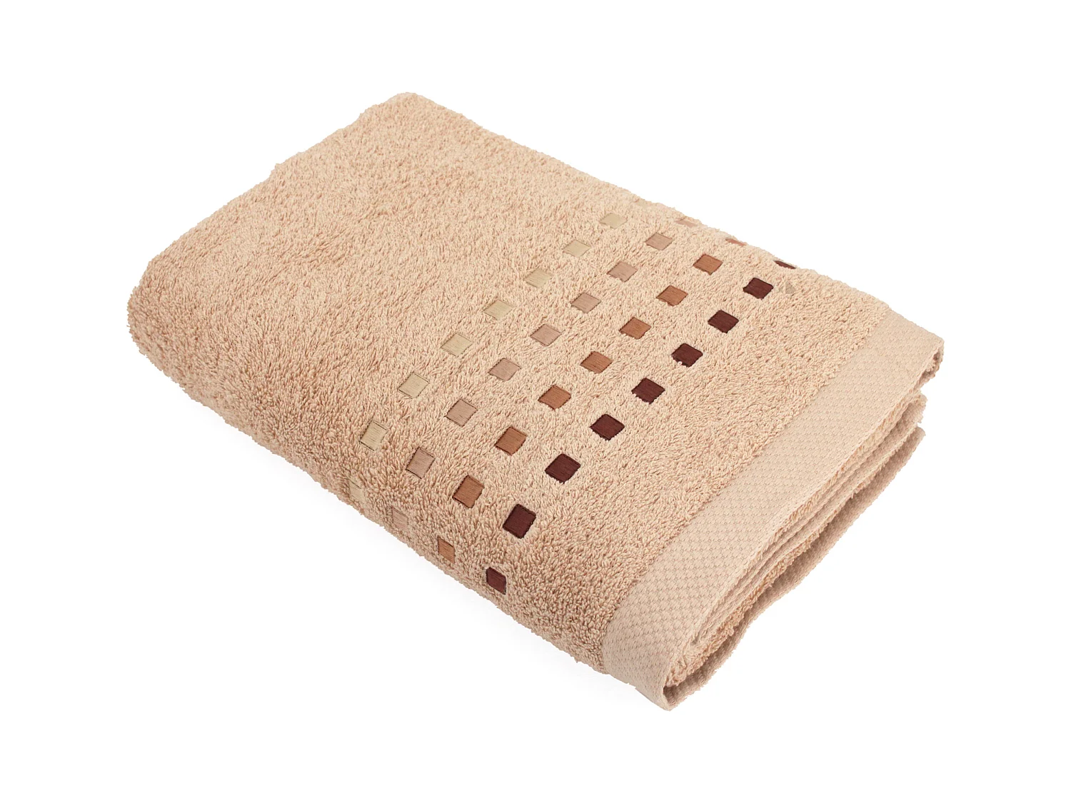 Drap de bain 100x150 cm PURE SQUARES Ecru 550 g/m2