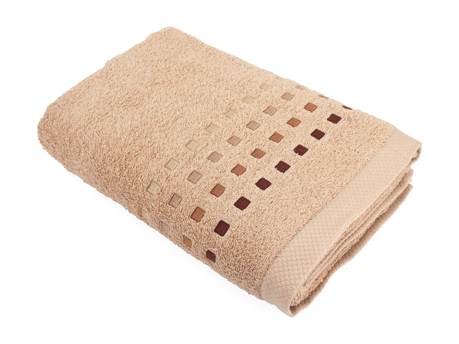 Drap de bain 100x150 cm PURE SQUARES Ecru 550 g/m2