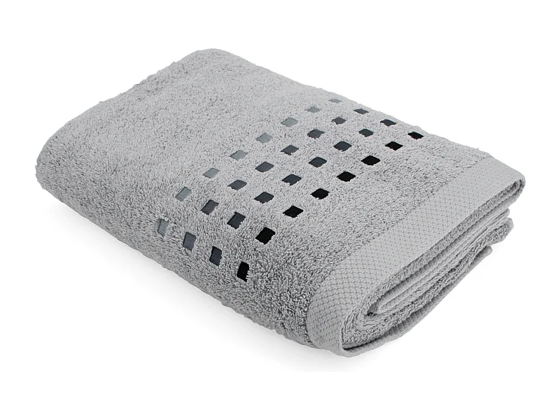 Drap de bain 100x150 cm PURE SQUARES Argent 550 g/m2
