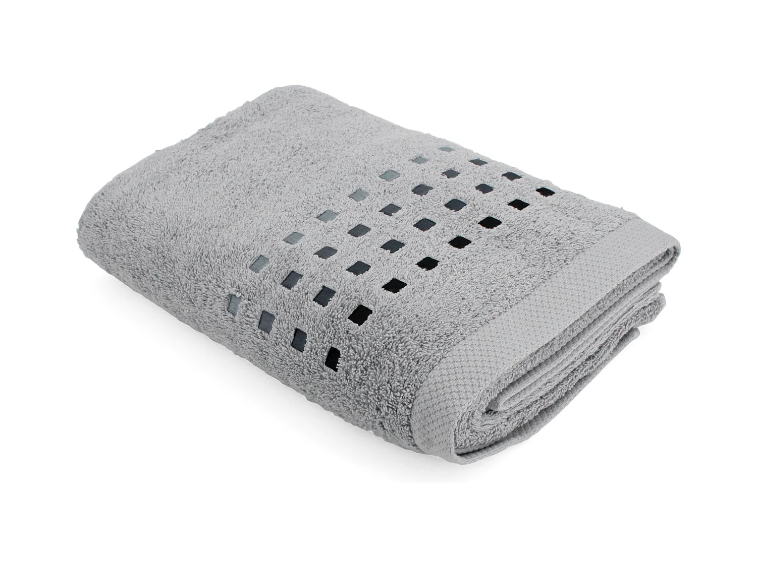Drap de bain 100x150 cm PURE SQUARES Argent 550 g/m2