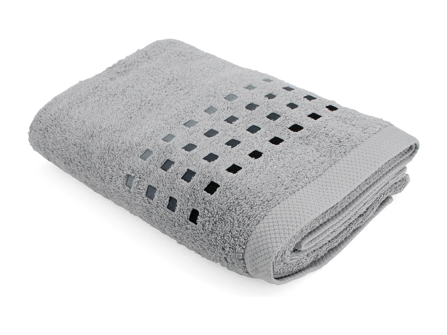 Drap de bain 100x150 cm PURE SQUARES Argent 550 g/m2
