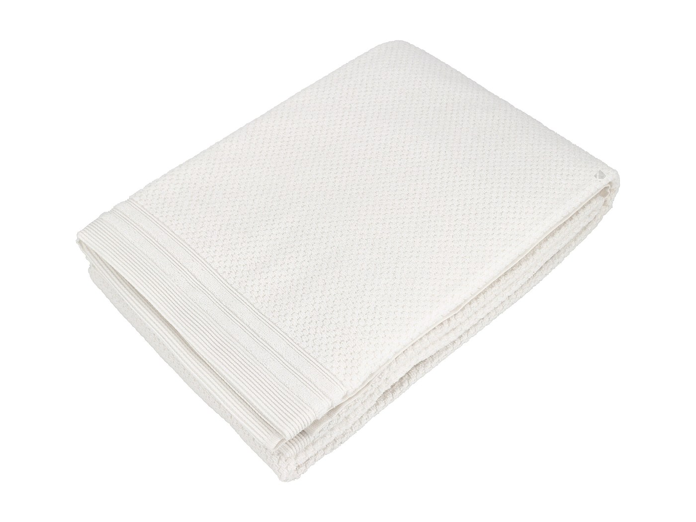 Linnea Drap De Bain 100x150 Cm Pure Squares Blanc 550 G/m² - 100% Coton