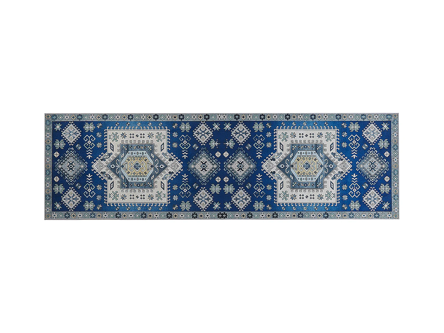 Tapete azul e creme 60 x 200 cm PARVAKADLI