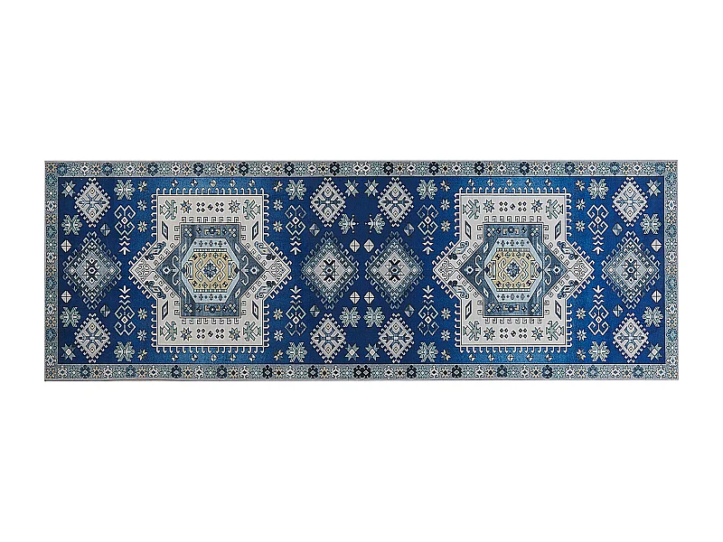 Tapete azul e creme 70 x 200 cm PARVAKADLI