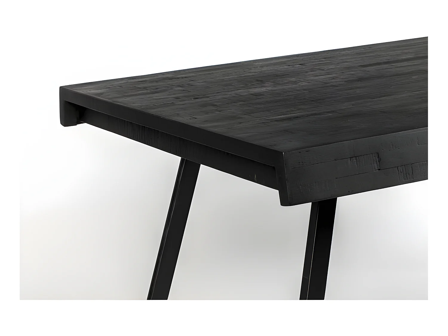 HAVANE - Table repas bois et acier L220 noir