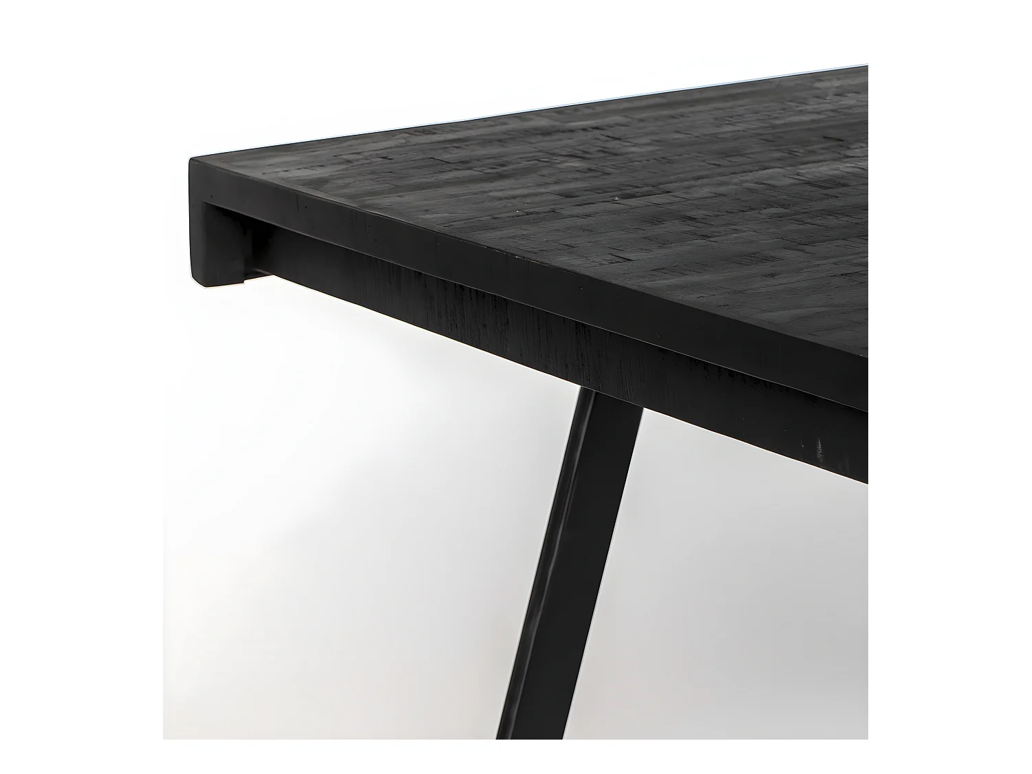 HAVANE - Table repas bois et acier L220 noir
