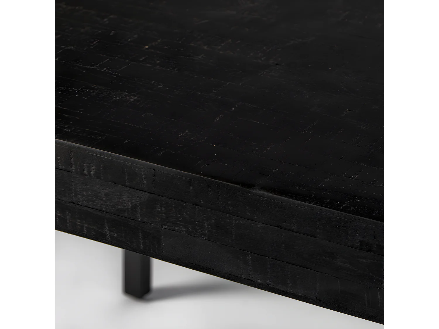 HAVANE - Table repas bois et acier L220 noir