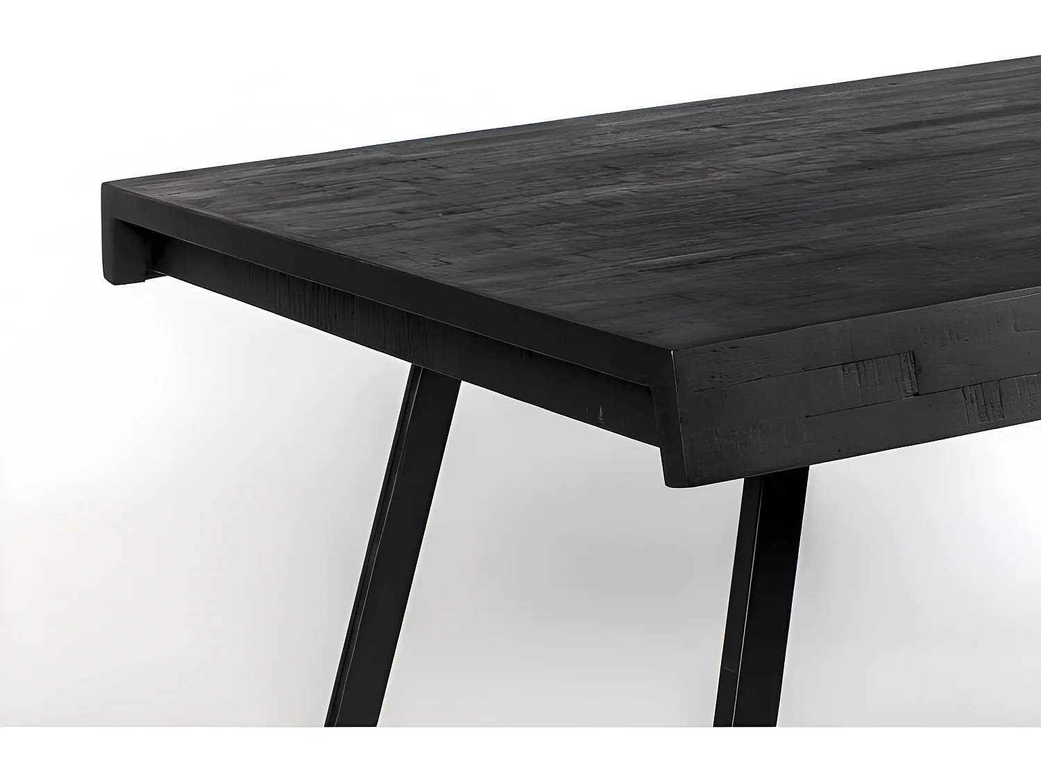 HAVANE - Table repas bois et acier L220 noir