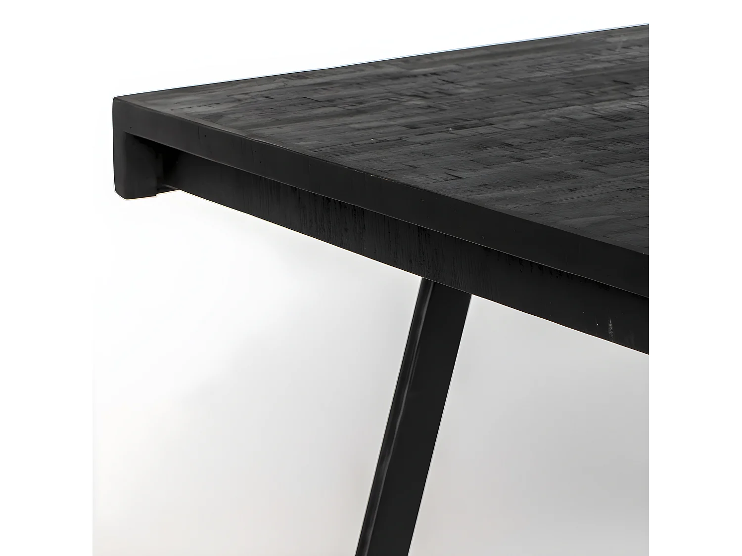 HAVANE - Table repas bois et acier L220 noir