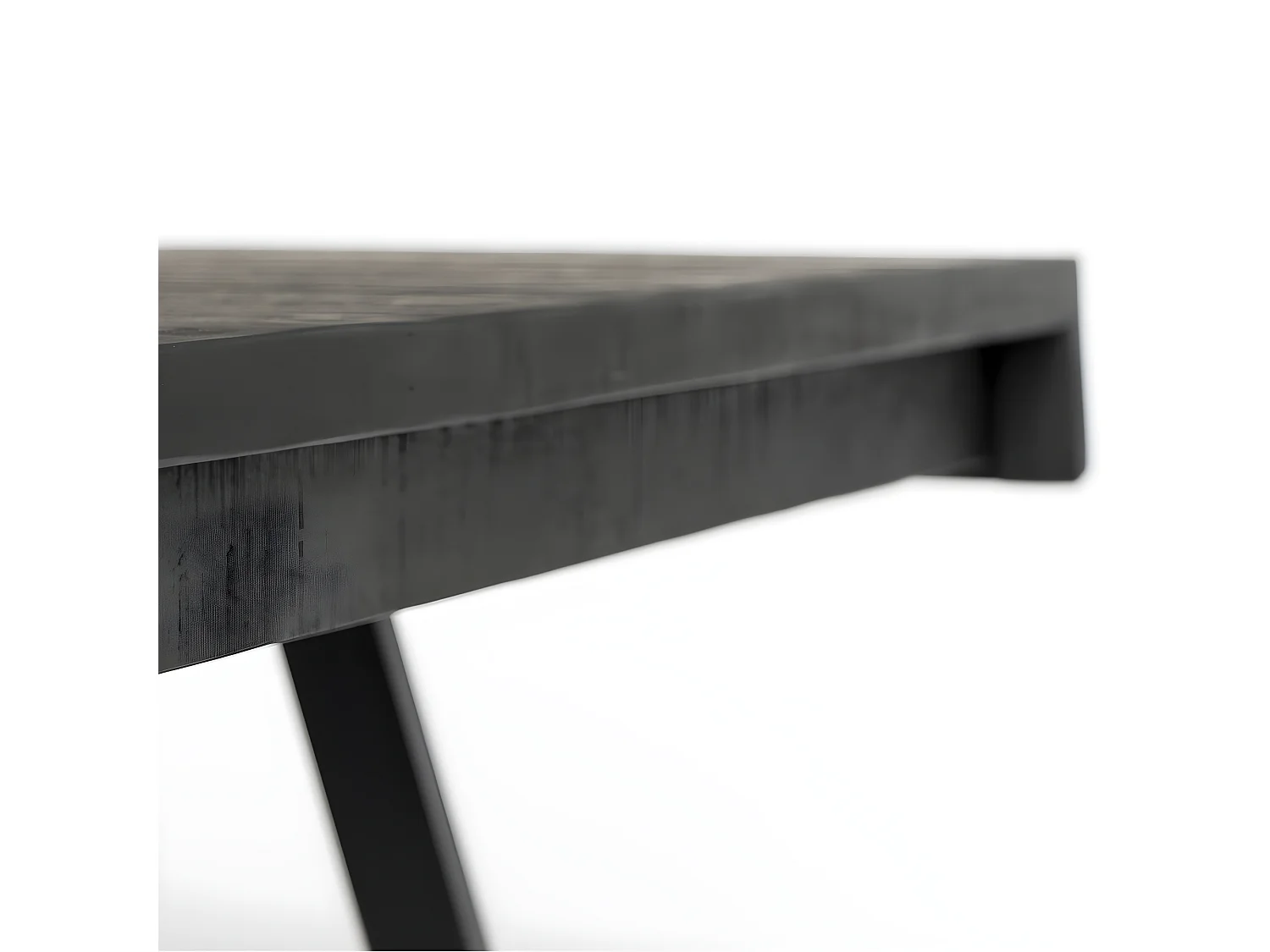 HAVANE - Table repas bois et acier L220 noir