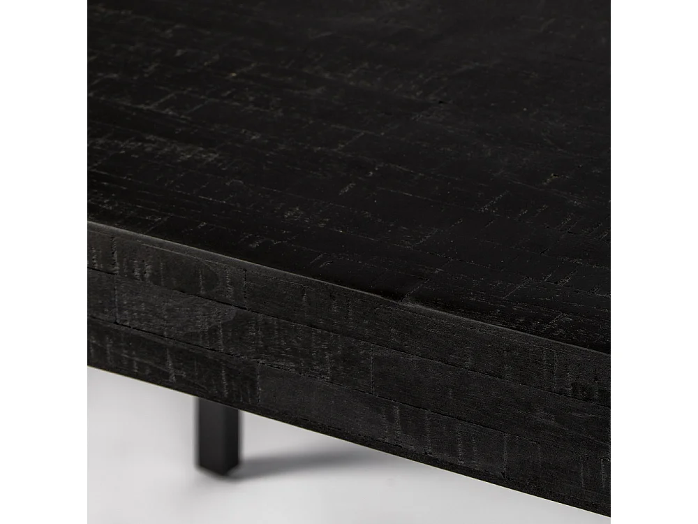 Suri - Table à manger en teck recyclé 220x100cm - Couleur - Noir