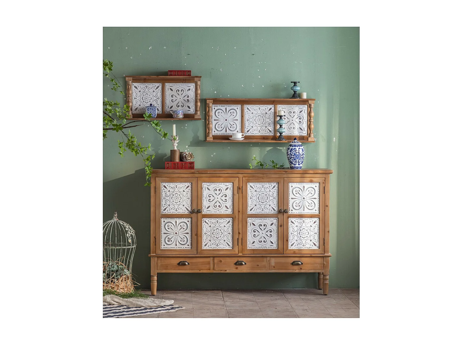 OSCAR - Buffet en sapin naturel patiné OSCAR