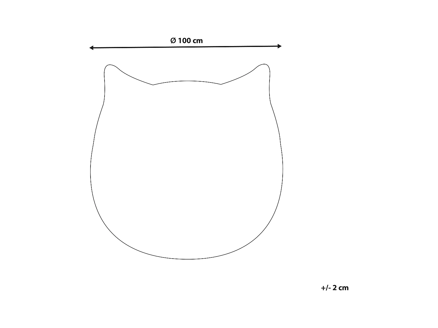 Vloerkleed kat polyester grijs ⌀ 100 cm KITTY