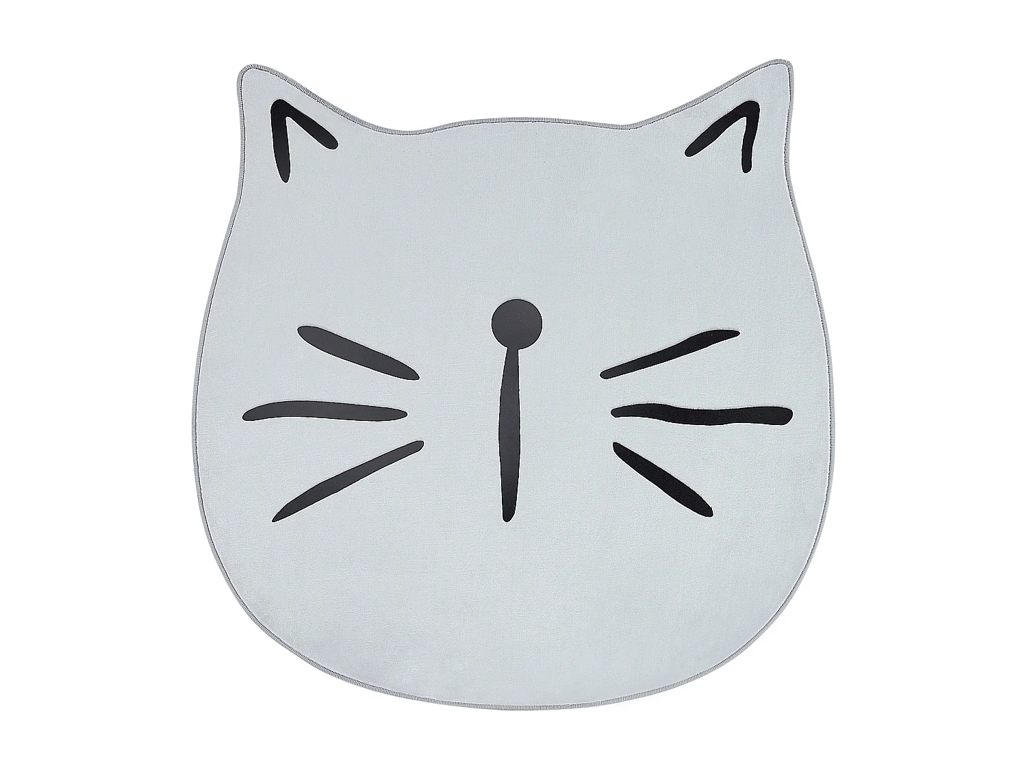 Kinderteppich grau ⌀ 100 cm Katzenmotiv Kurzflor KITTY
