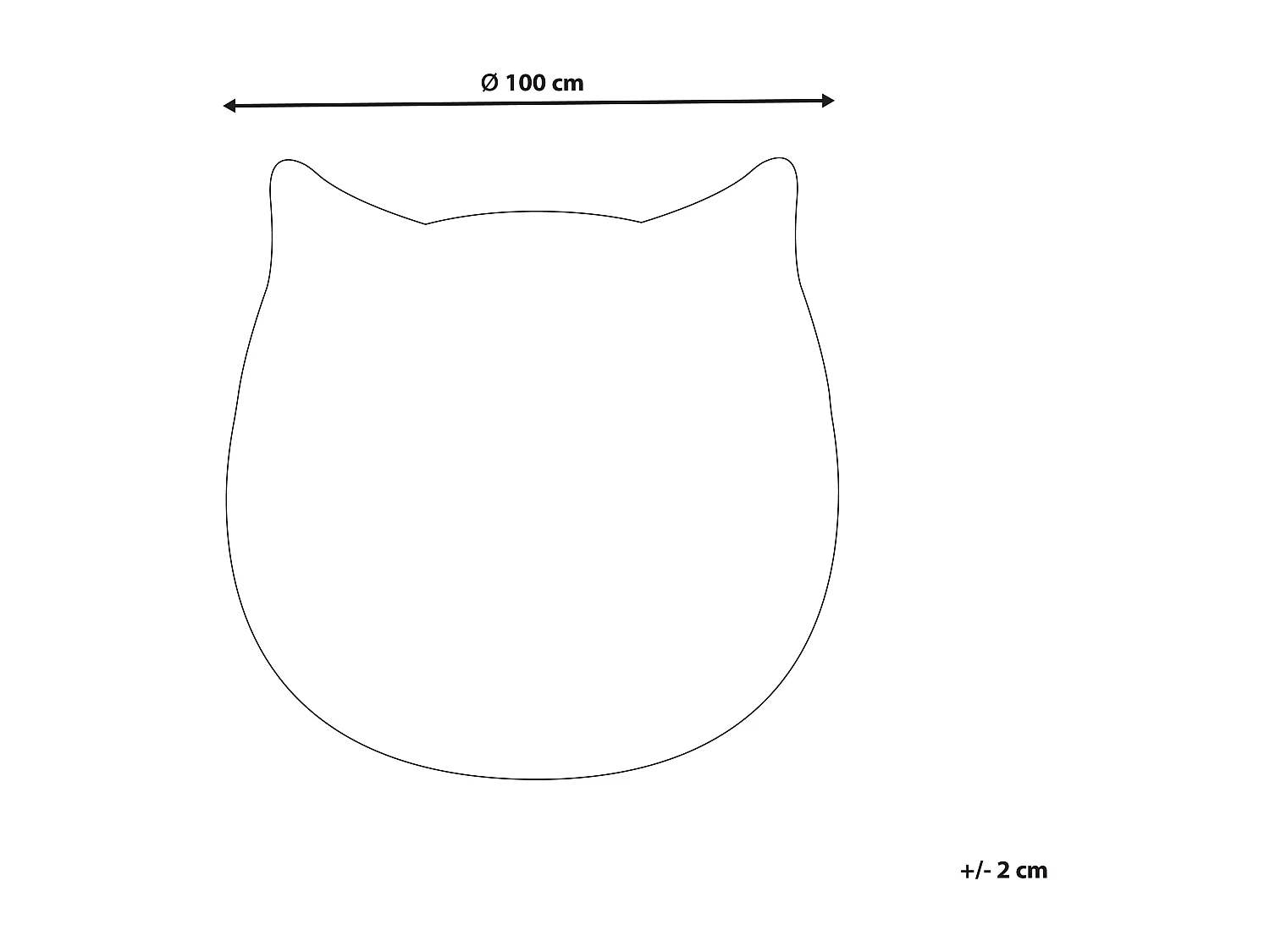 Kinderteppich grau ⌀ 100 cm Katzenmotiv Kurzflor KITTY