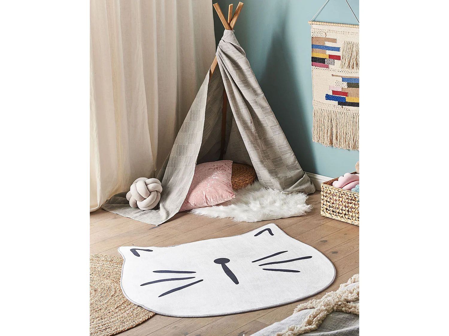 Tapis enfant KITTY Blanc ø 100 cm