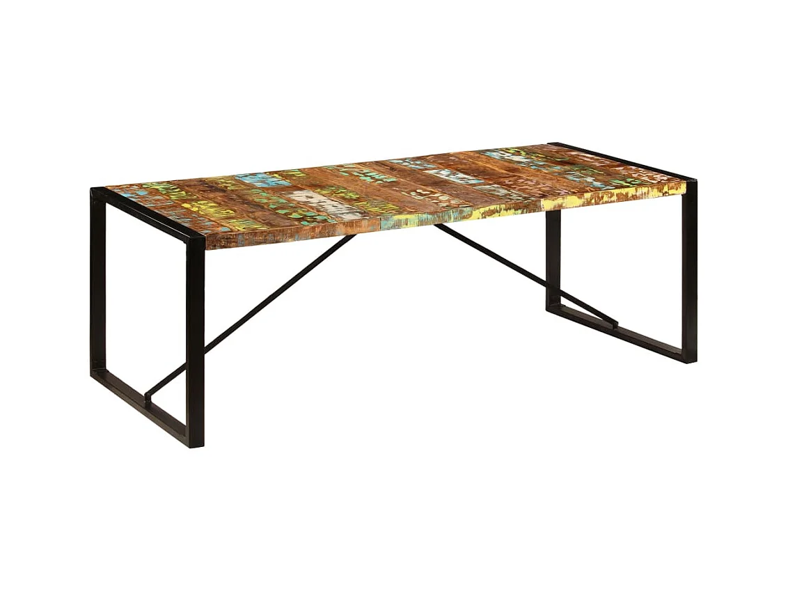 Table de salon salle bois marron 220 x 100 x 75 cm 0902233