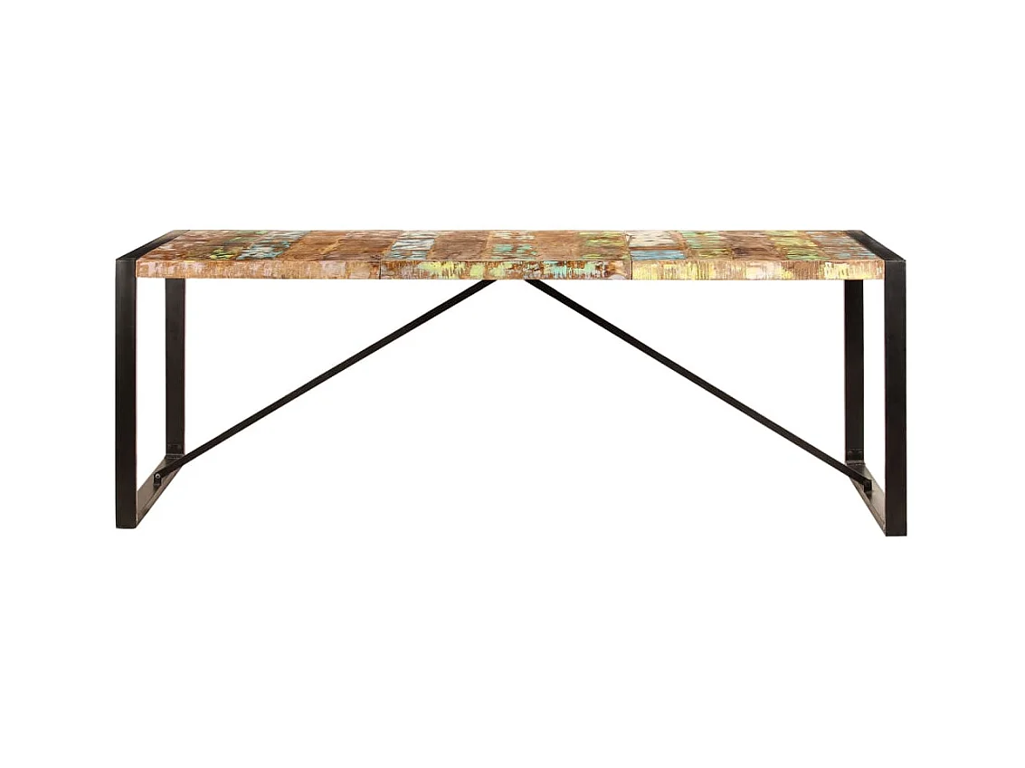 Table de salon salle bois marron 220 x 100 x 75 cm 0902233