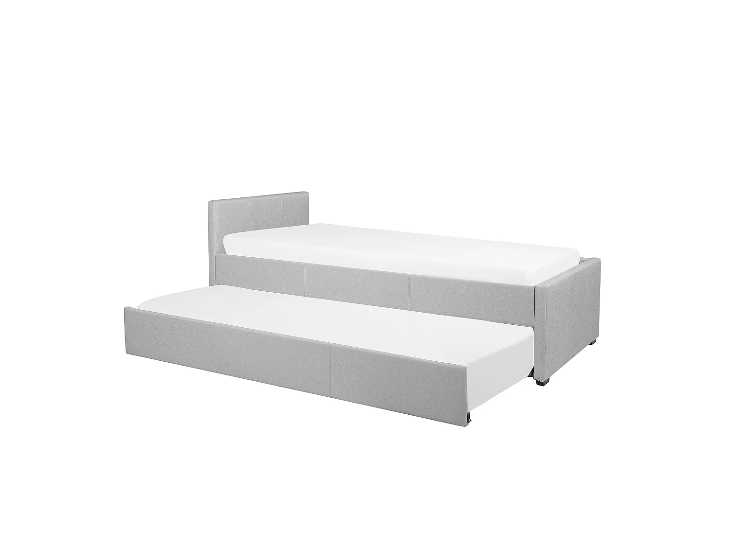 Tagesbett ausziehbar Stoffbezug Leinenoptik grau Lattenrost 80x200 cm Marmande