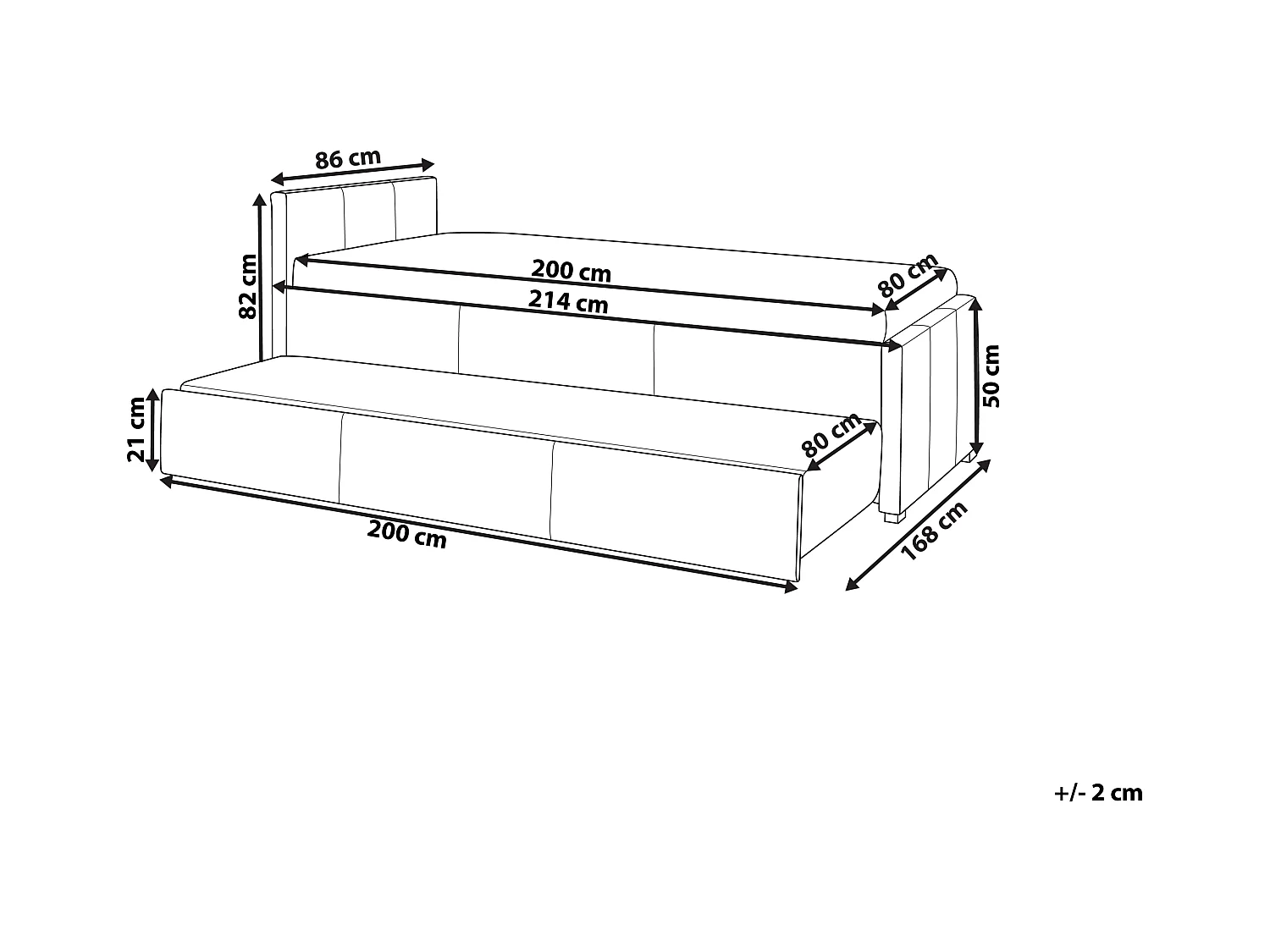 Tagesbett ausziehbar Stoffbezug Leinenoptik grau Lattenrost 80x200 cm Marmande