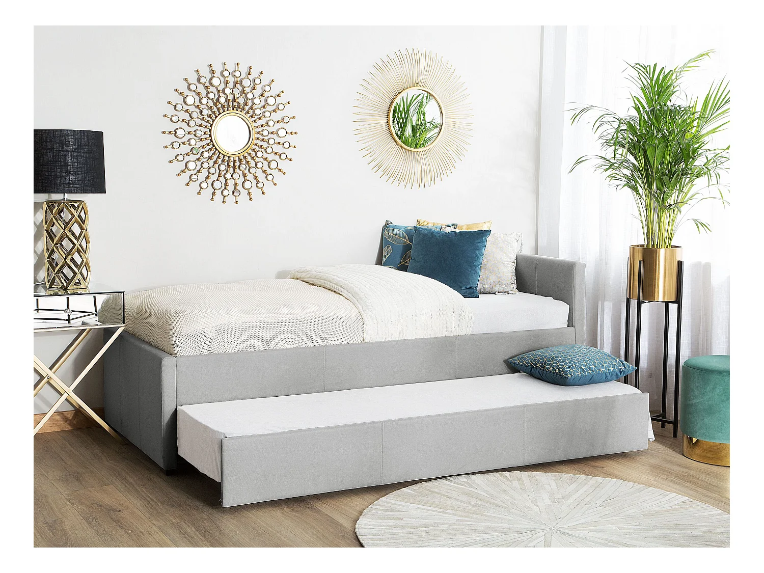 Cama nido Tela MARMANDE 80 x 200 cm Gris claro