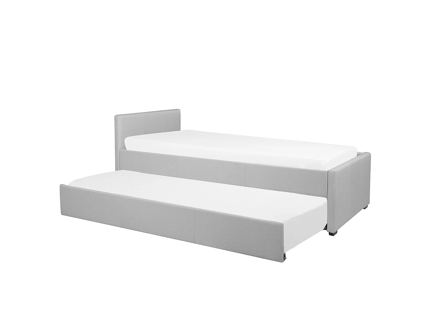 Lit gigogne Tissu MARMANDE 80 x 200 cm Gris clair