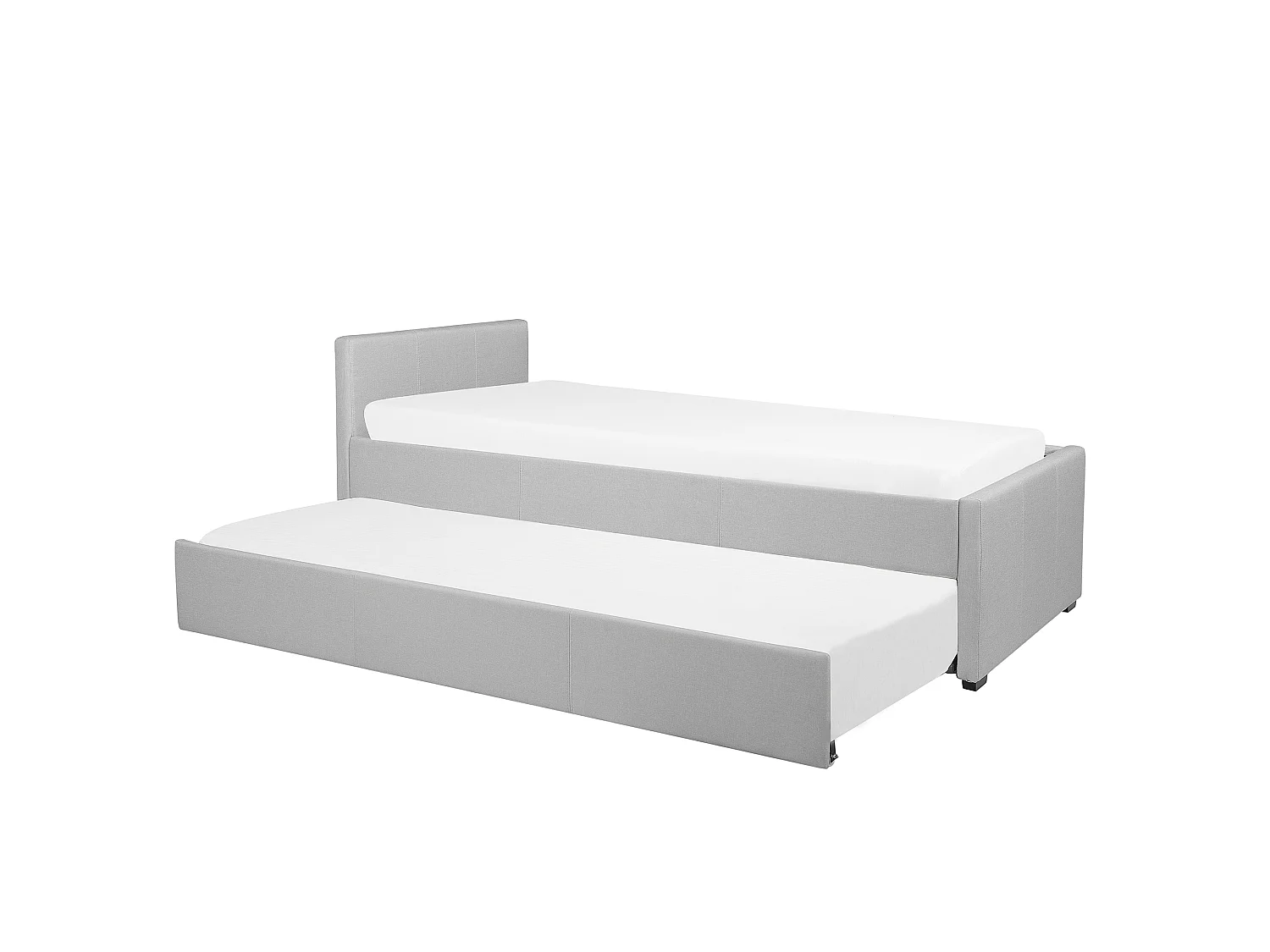 Tagesbett ausziehbar Stoffbezug Leinenoptik grau Lattenrost 80x200 cm Marmande