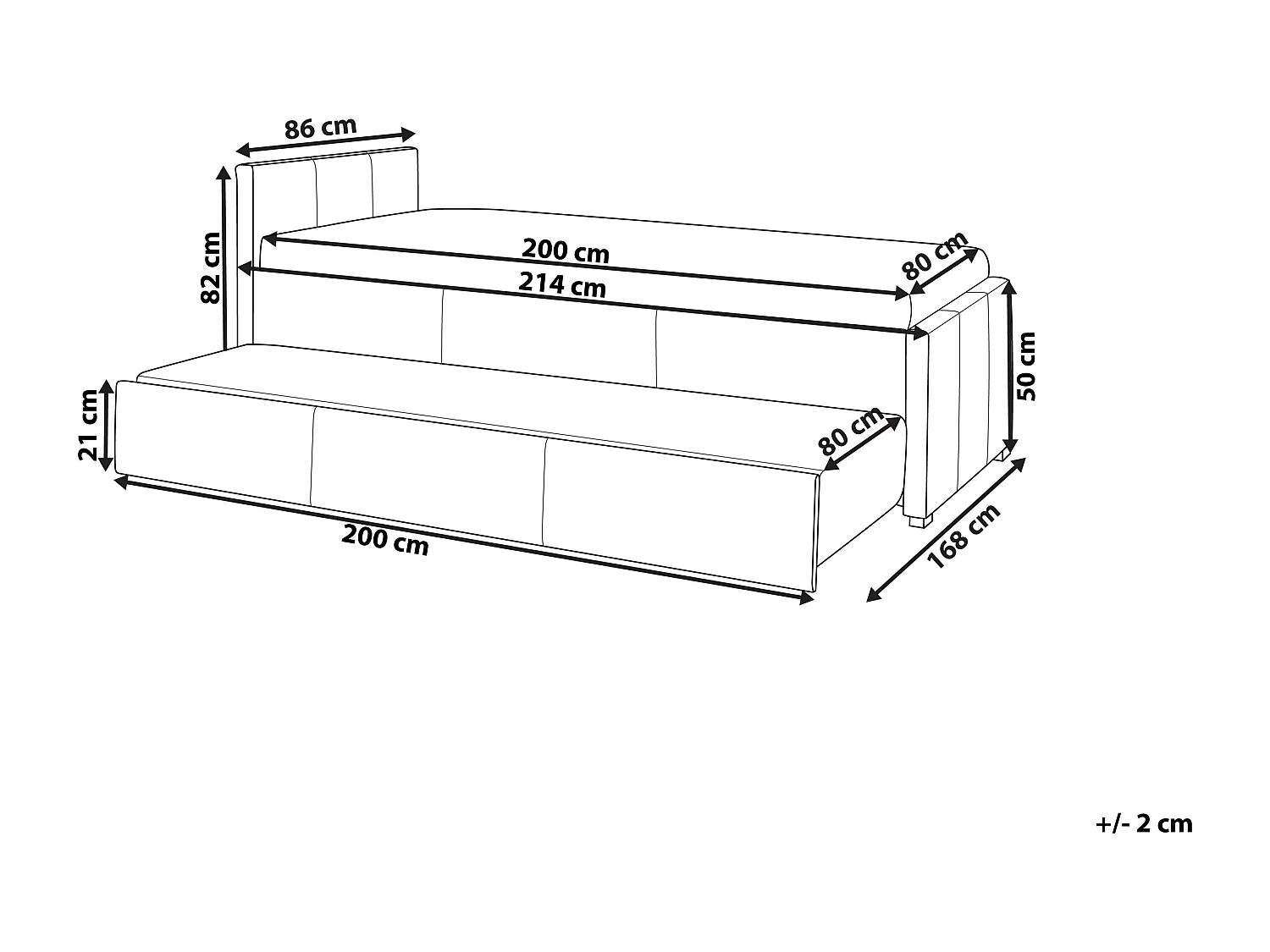 Tagesbett ausziehbar Stoffbezug Leinenoptik grau Lattenrost 80x200 cm Marmande