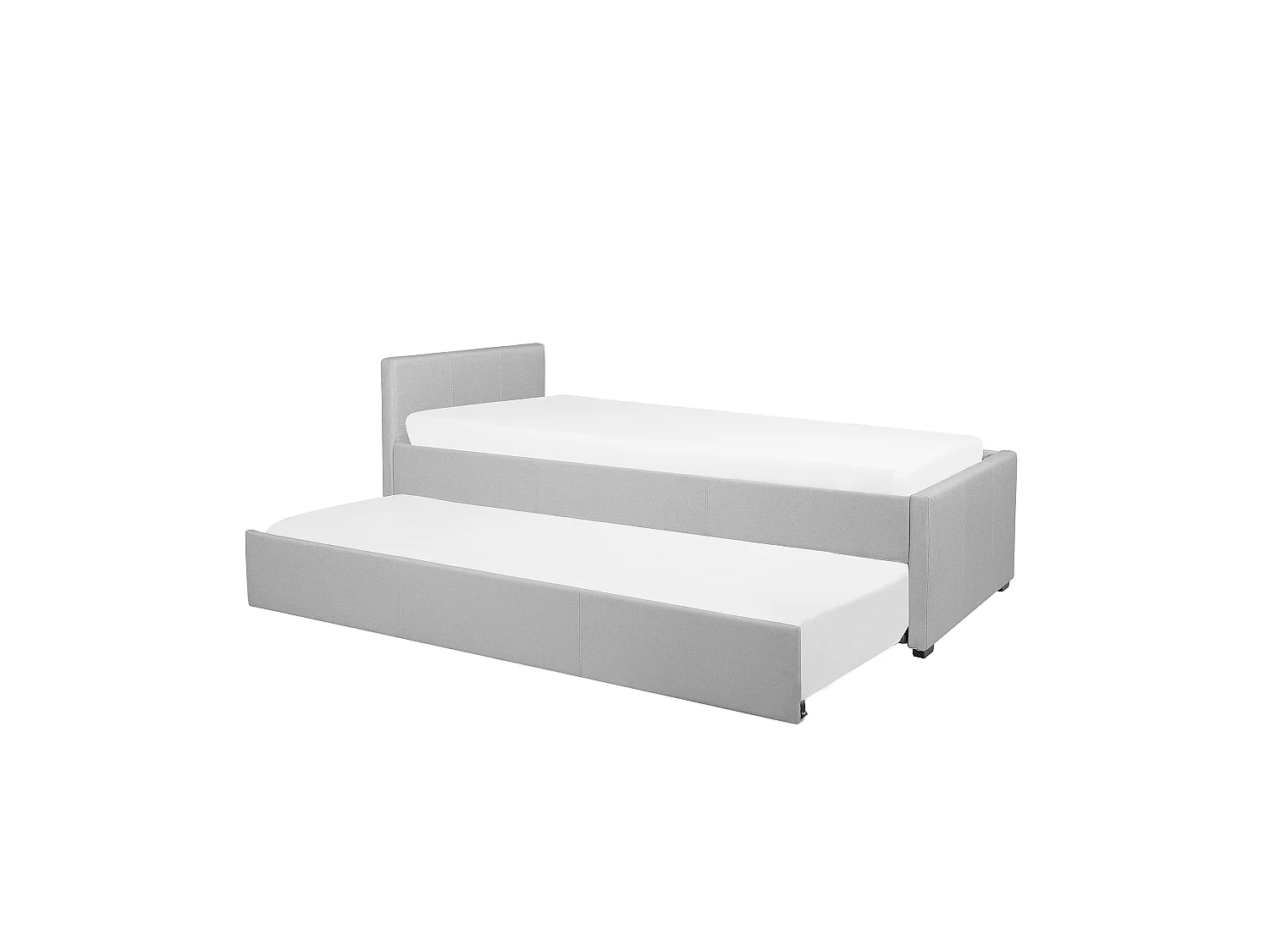 Lit gigogne Tissu MARMANDE 80 x 200 cm Gris clair